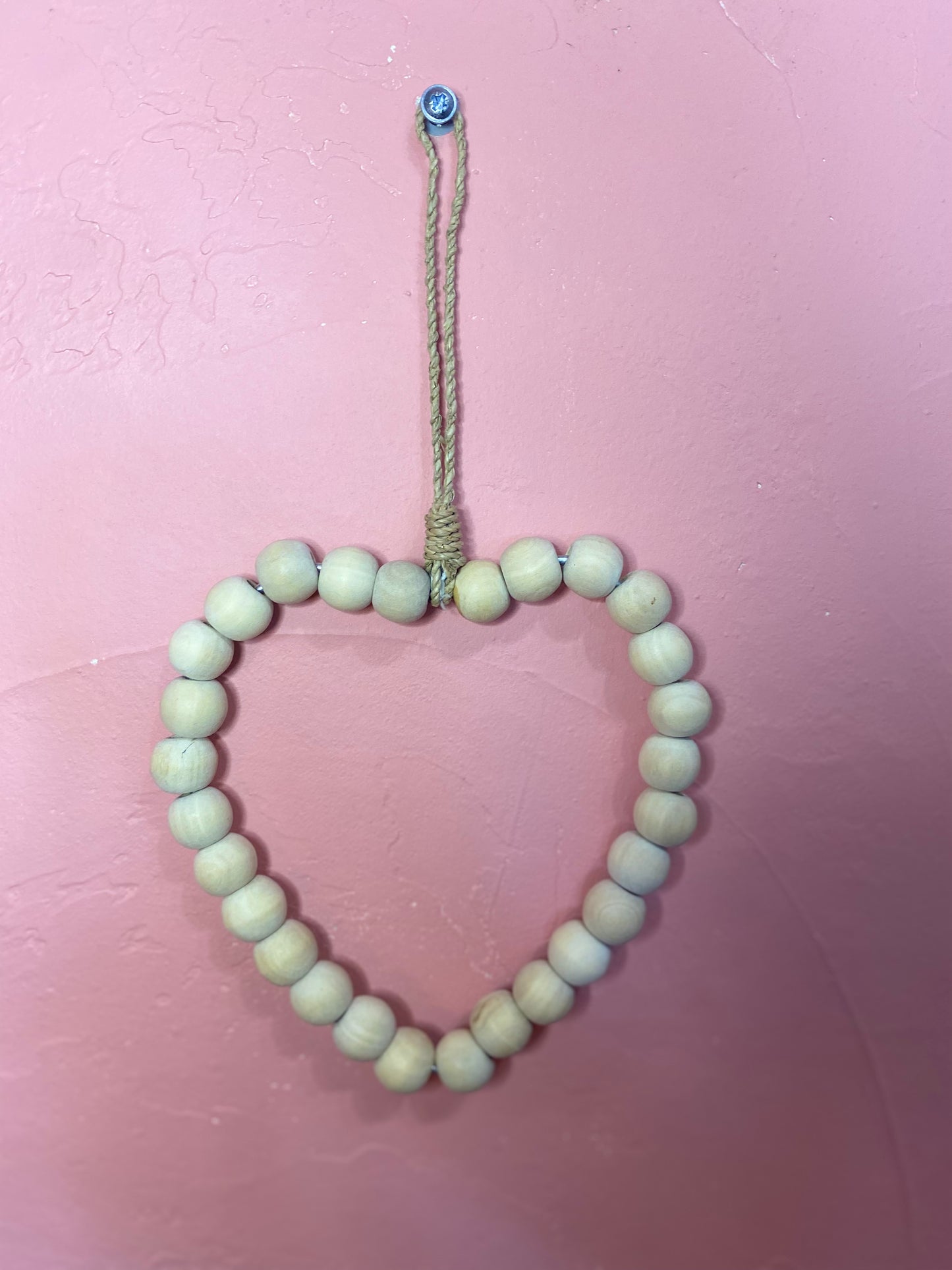 Coeur perles en bois