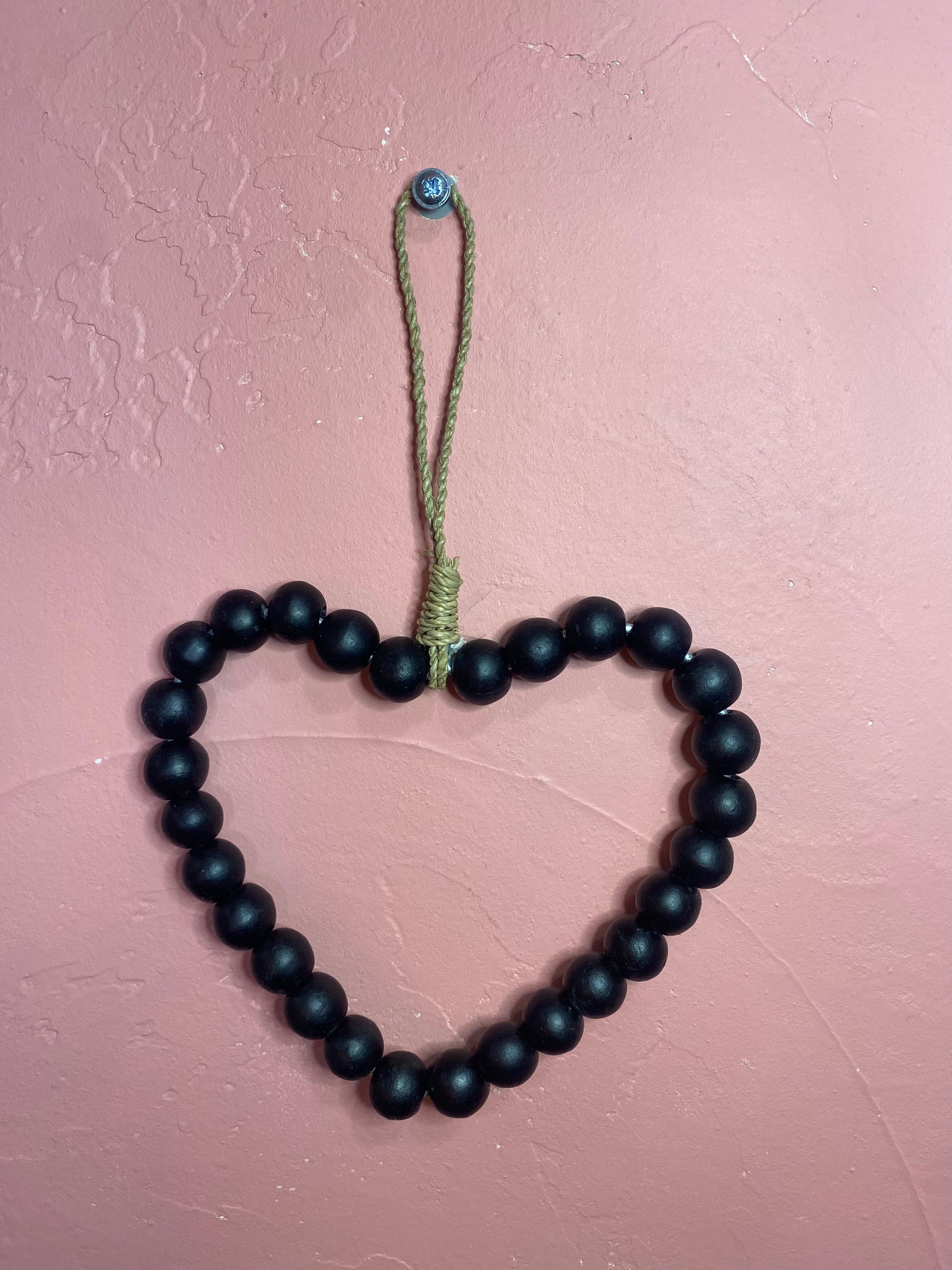 Coeur perles en bois